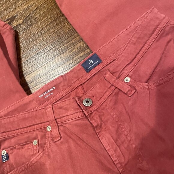 NWOT AG Adriano Goldschmied Men's 32x32 Graduate SUD Tailored Leg Pant Red - Picture 2 of 8